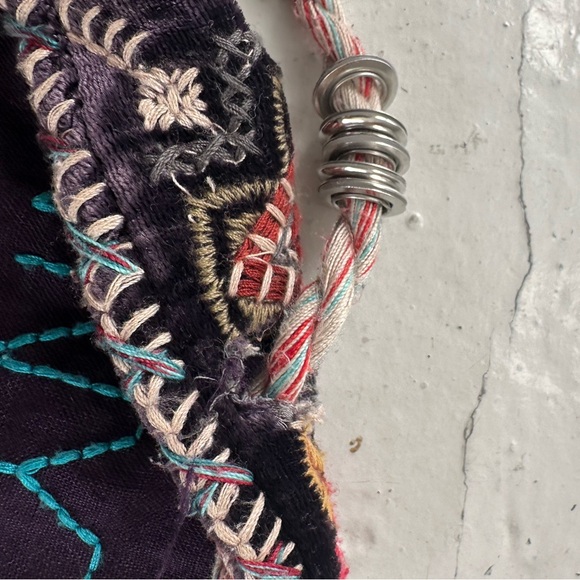 Johnny Was Matilda Multicolor Embroidered Velvet Backpack - Picture 10 of 12